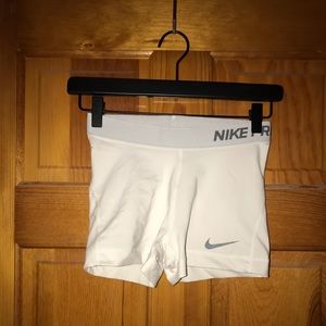 White Nike Pro Shorts